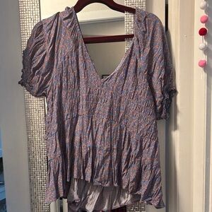 American Eagle Outfitters Blue Floral Blouse